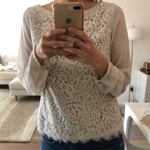 Sophisticated Ann Taylor Ivory Lace Blouse